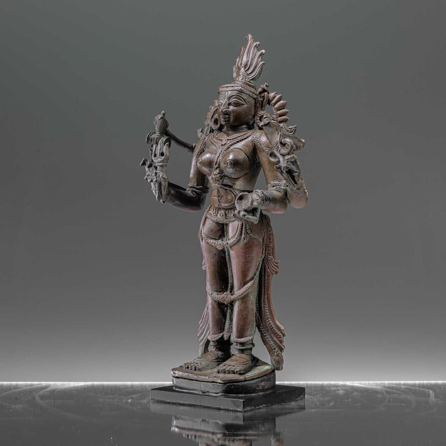 Lot 62 - STANDING BRONZE KALI INDIA 18TH CENTURY