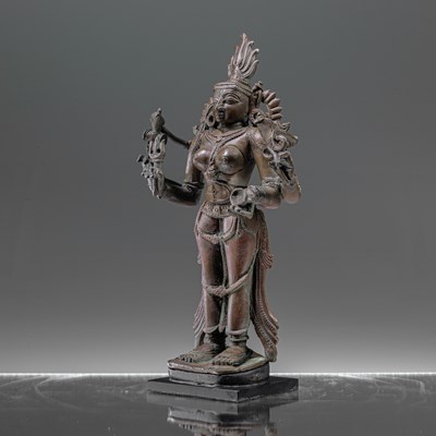 Lot 62 - STANDING BRONZE KALI INDIA 18TH CENTURY