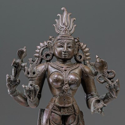 Lot 62 - STANDING BRONZE KALI INDIA 18TH CENTURY