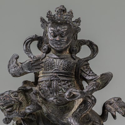 Lot 161 - SEATED BRONZE JAMBHALA CHINA 18TH CENTURY