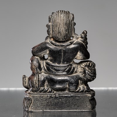 Lot 39 - WHITE JAMBHALA BLACK STONE NEPAL 19TH CENTURY