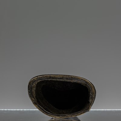 Lot 24 - SEATED BRONZE COPPER INLAID BUDDHA TIBET 15TH CENTURY
