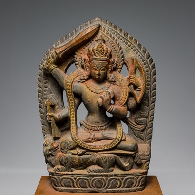 Lot 56 - (R) MANJUSHRI STONE NEPAL 16TH CENTURY
