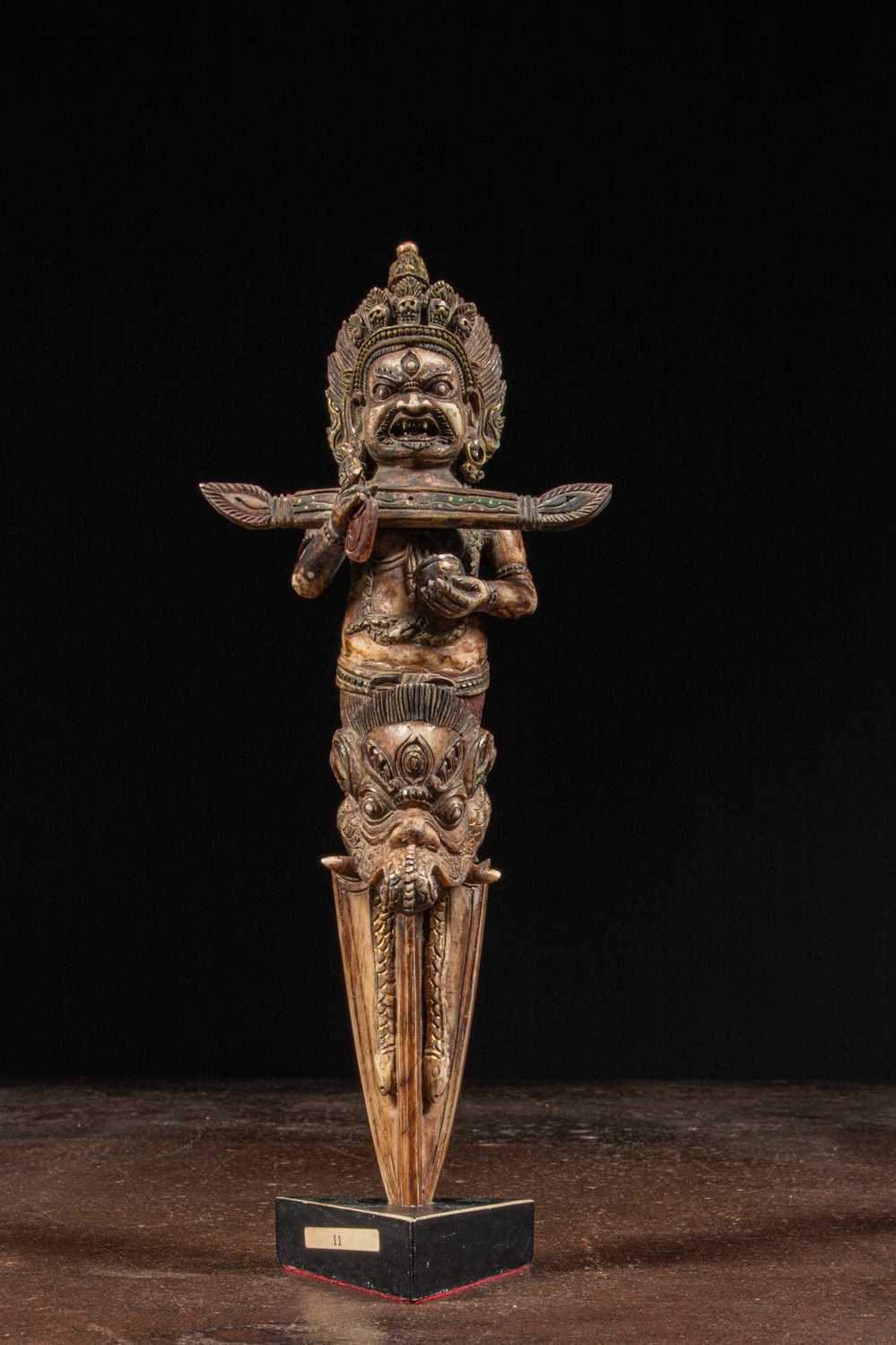 Lot 34 - PANJARANATHA MAHAKALA HORN PHURBU NEPAL 19TH CENTURY