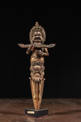 Lot 72 - PANJARANATHA MAHAKALA HORN PHURBU NEPAL 19TH CENTURY