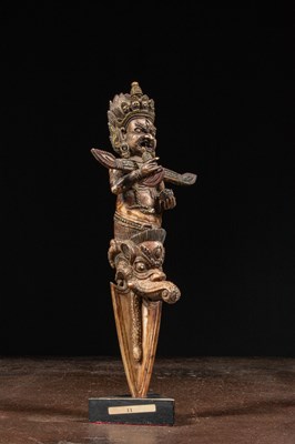 Lot 34 - PANJARANATHA MAHAKALA HORN PHURBU NEPAL 19TH CENTURY