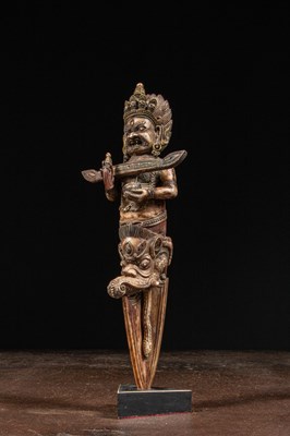 Lot 34 - PANJARANATHA MAHAKALA HORN PHURBU NEPAL 19TH CENTURY