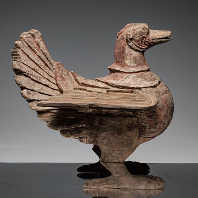 Lot 76 - STANDING WOOD HINTHA-BIRD BIRMA 18TH CENTURY
