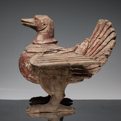 Lot 76 - STANDING WOOD HINTHA-BIRD BIRMA 18TH CENTURY
