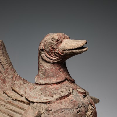 Lot 76 - STANDING WOOD HINTHA-BIRD BIRMA 18TH CENTURY