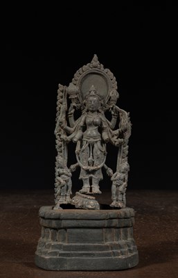 Lot 172 - STANDING BRONZE DURGA PRE PALA 8TH TO 10TH CENTURY INDIA