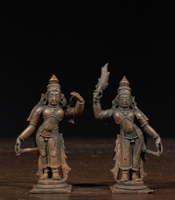 Lot 119 - SHIVA AND PARVATI BRONZE INDIA 19TH CENTURY