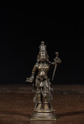 Lot 120 - STANDING RAMA WITH BOW BRONZE INDIA 19TH CENTURY