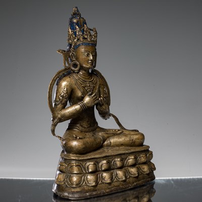 Lot 45 - BUDDHA VAIROCANA BRONZE TIBET 15TH CENTURY
