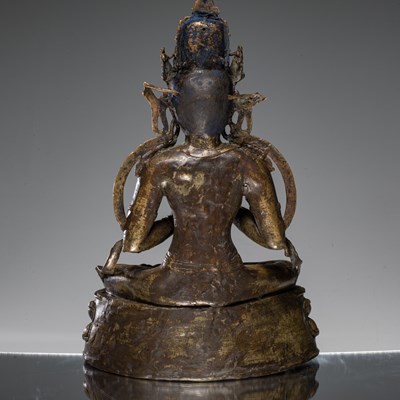 Lot 45 - BUDDHA VAIROCANA BRONZE TIBET 15TH CENTURY
