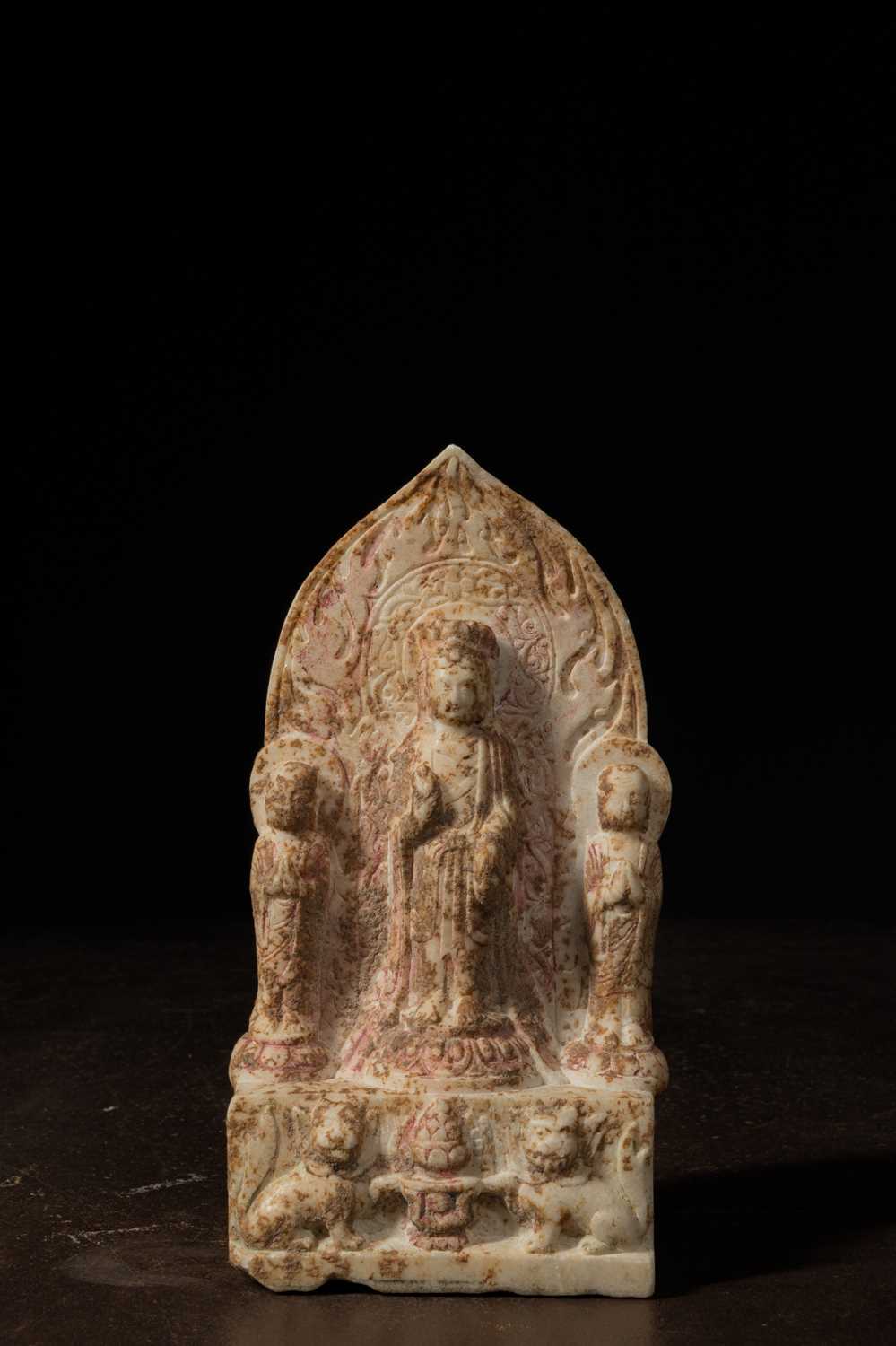 Lot 15 - STANDING GUANYIN MARBLE CHINA 8TH CENTURY