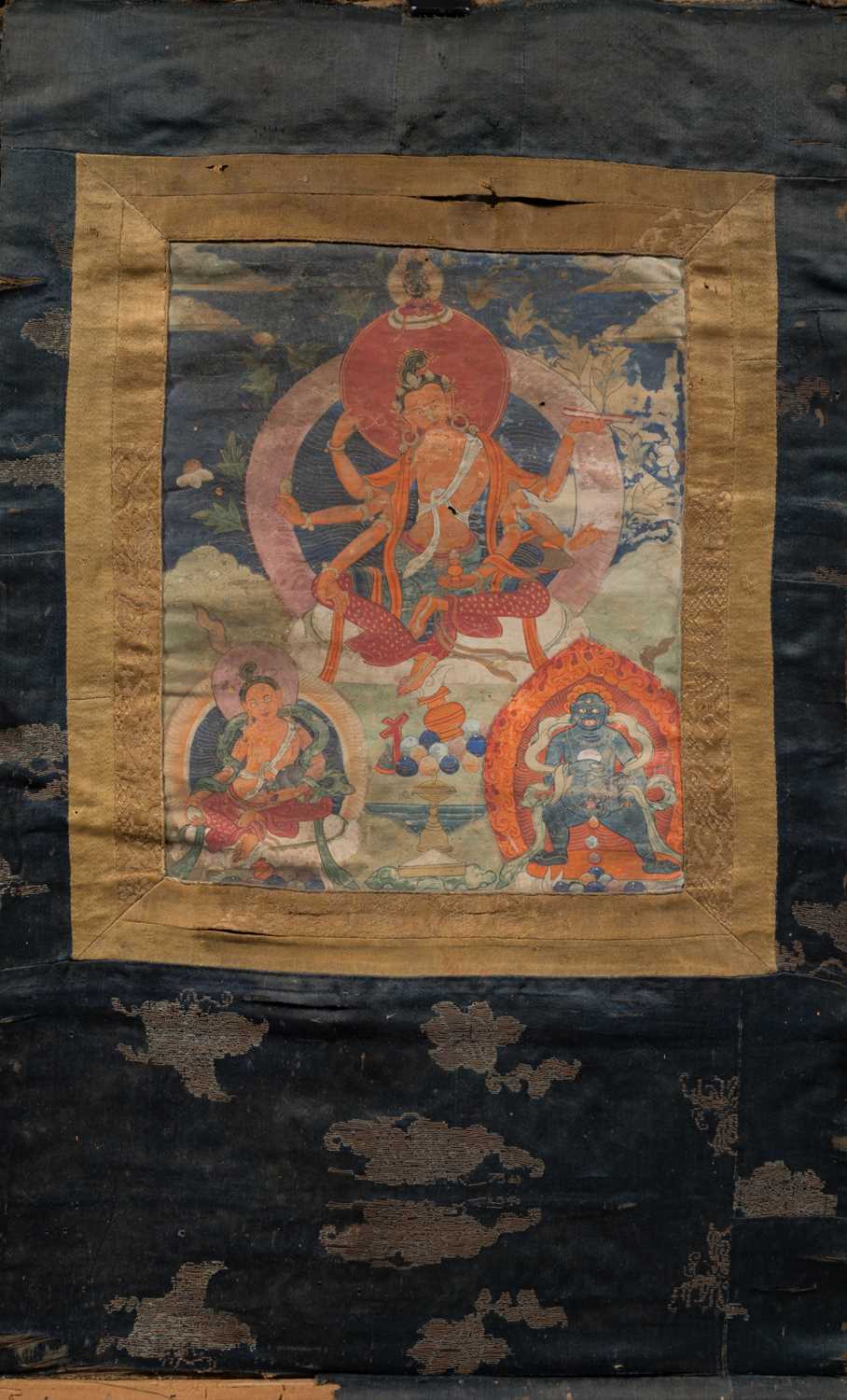 Lot 25 - THANGKA DEPICTING VASUDHARA TIBET 18TH TO 19TH CENTURY
