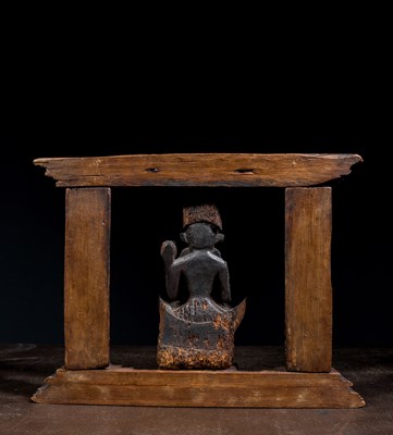 Lot 13 - KARTIKEYA OR KUMARA WITH PEACOCK WOOD 16TH CENTURY NEPAL NEWAR CULTURE IN TORANA