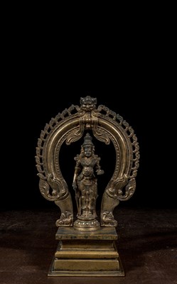 Lot 225 - LARGE STANDING KERALA BRONZE INDIA 18TH CENTURY