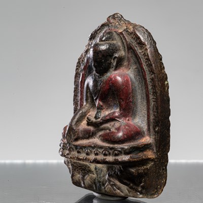 Lot 57 - VERY EARLY TIBETAN TSA TSA DEPICTING BUDDHA AKSHOBYA 14TH CENTURY