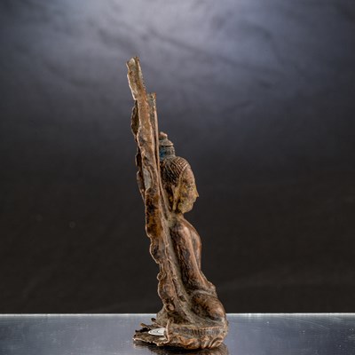 Lot 54 - SEATED BUDDHA AMITHABA 10TH TO 12TH CENTURY COPPER FROM NEPAL