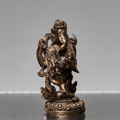Lot 38 - DANCING GANESHA SILVER NEPAL 19TH CENTURY