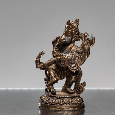 Lot 38 - DANCING GANESHA SILVER NEPAL 19TH CENTURY