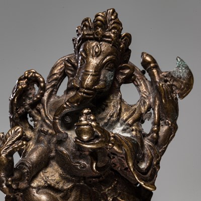 Lot 38 - DANCING GANESHA SILVER NEPAL 19TH CENTURY