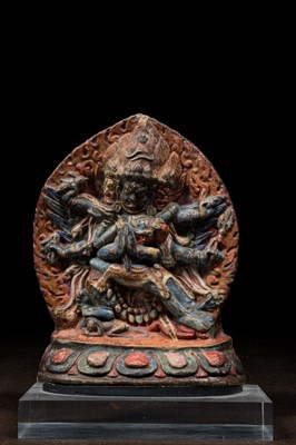 Lot 57 - TANTRIC CLAY TSA TSA DEPICTIN HERUKA TIBET 19TH CENTURY
