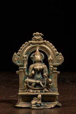 Lot 220 - SEATED BRONZE DURGA INDIA 13TH CENTURY