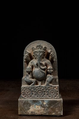Lot 60 - SEATED STONE GANESHA NEPAL 1950's