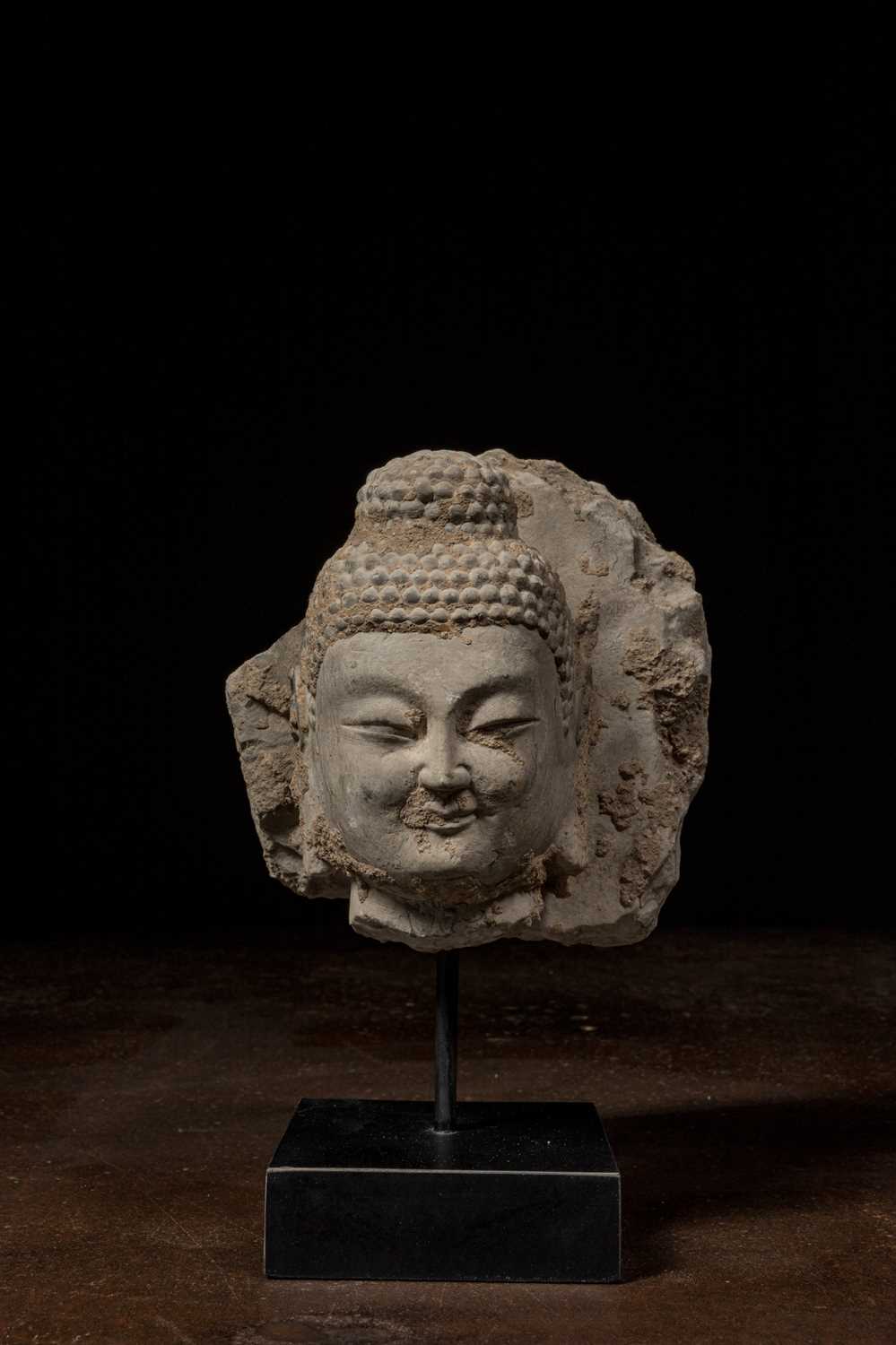 Lot 2 - NORTHERN QI MARBLE HEAD 6TH CENTURY CHINA