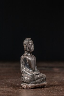 Lot 69 - SEATED BUDDHA SILVER THAILAND 18TH CENTURY