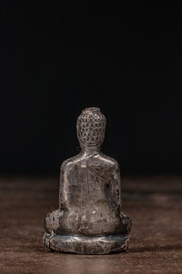Lot 69 - SEATED BUDDHA SILVER THAILAND 18TH CENTURY