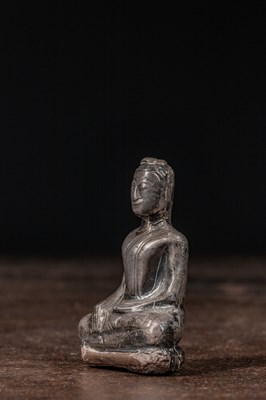Lot 69 - SEATED BUDDHA SILVER THAILAND 18TH CENTURY