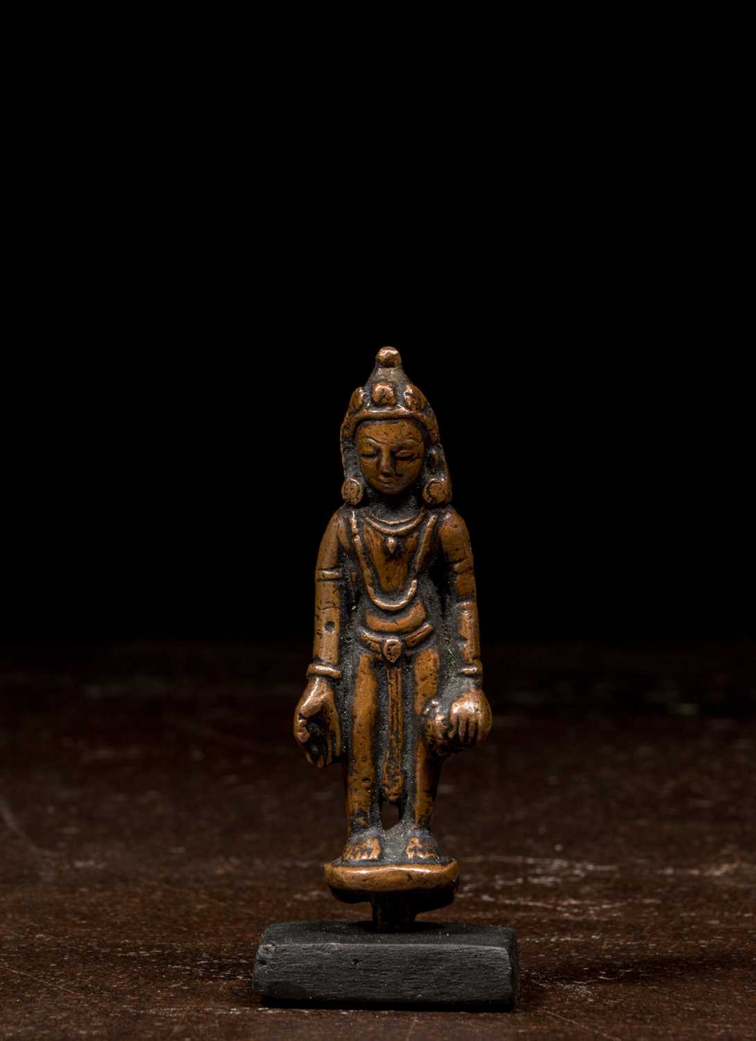 Lot 51 - STANDING NEPALESE BRONZE PADMAPANI 15TH CENTURY