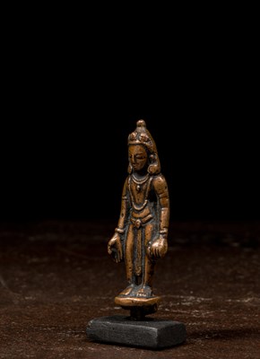 Lot 51 - STANDING NEPALESE BRONZE PADMAPANI 15TH CENTURY