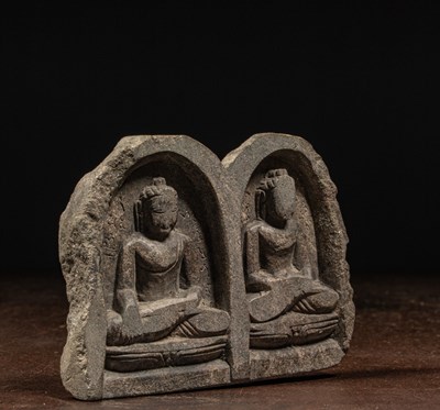 Lot 41 - PAIR OF SEATED BUDDHAS NEPAL 13TH CENTURY