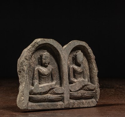 Lot 41 - PAIR OF SEATED BUDDHAS NEPAL 13TH CENTURY