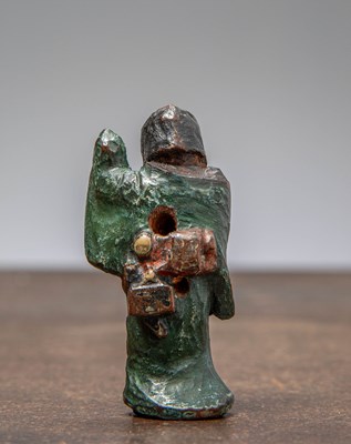 Lot 33 - (R) POLYCHROME CARVED NETSUKE