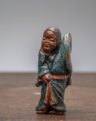 Lot 33 - (R) POLYCHROME CARVED NETSUKE