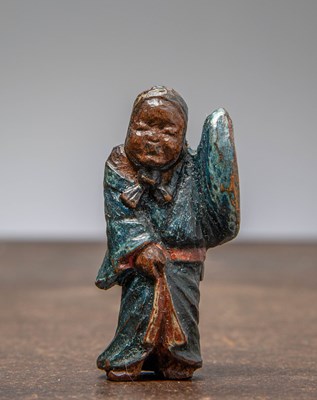 Lot 33 - (R) POLYCHROME CARVED NETSUKE