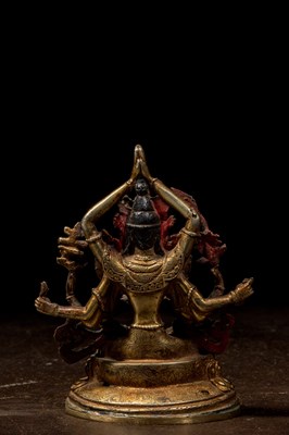 Lot 75 - BRONZE SCULPTURE OF NAMASANGITI MANJUSRI NEPAL 19TH CENTURY