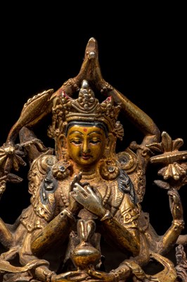 Lot 75 - BRONZE SCULPTURE OF NAMASANGITI MANJUSRI NEPAL 19TH CENTURY