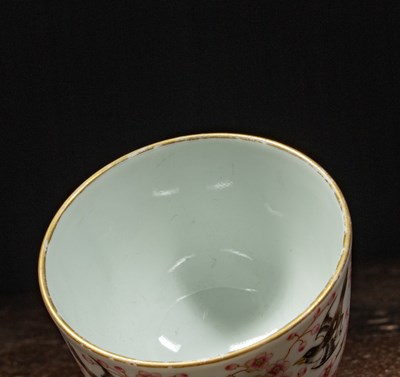 Lot 95 - (R) FAMILIE-ROSE PORCELAIN CUP WITH PLUM BLOSSOMS, QING DYNASTY