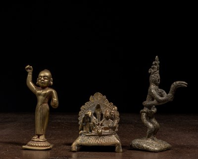 Lot 179 - GROUP OF THREE INDIAN BRONZES