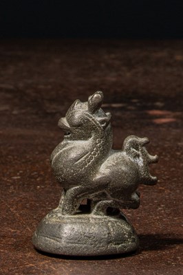 Lot 62 - LION SHAPED OPIUM WEIGHT BURMA APPROXIMATELY 1770 , 20 TICAL