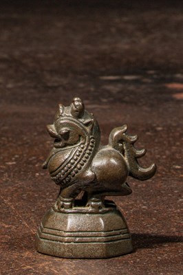 Lot 65 - LION SHAPED BRONZE OPIUM WEIGHT BURMA 19TH CENTURY 10 Tical