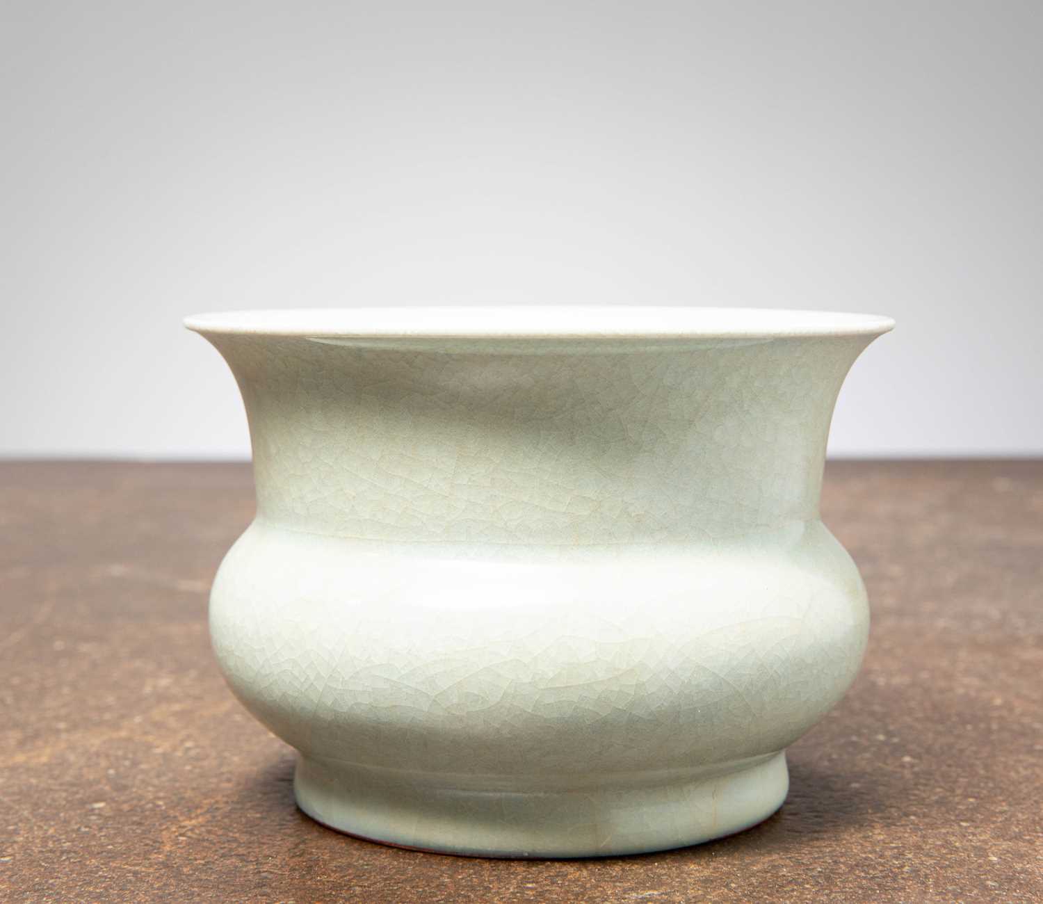Lot 95 - A CELADON-GLAZED VESSEL, CHINA , PROBABLY LONGQUAN KILNS, MING DYNASTY