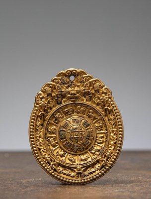 Lot 13 - A GILT-BRONZE ZODIAC PLAQUE CHINA MING DYNASTY OR LATER